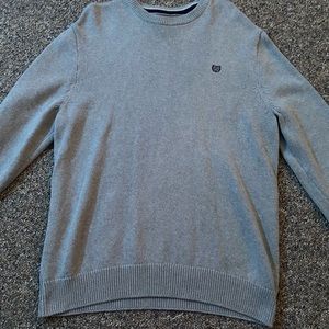 Chaps Mens Sweater Gray Long Sleeve Crewneck Size Large